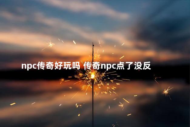 npc传奇好玩吗 传奇npc点了没反应